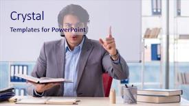  Presentation with teacher diversity - Audience pleasing slide set consisting of importance study - young handsome teacher in front backdrop and a  colored foreground