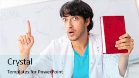  Presentation with young college student diagnosis of sti - Slide set enhanced with importance study - young student chemist background and a  colored foreground