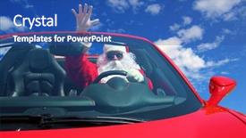  Presentation with red white blue - Presentation theme having important - santa claus santa drives fast background and a ocean colored foreground