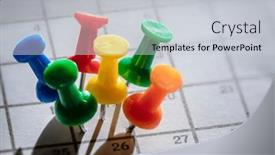  Presentation with overworked - Presentation having important-date-many-multicolored-thumbtacks background and a light gray colored foreground