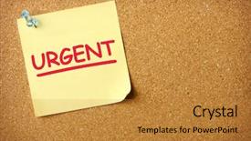  Presentation with corkboard - Presentation theme enhanced with important information - urgent note pinned to corkboard background and a gold colored foreground