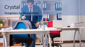  Presentation with industrial espionage - Beautiful theme featuring important information in industrial espionage backdrop and a teal colored foreground