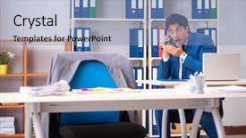  Presentation with industrial espionage - Slide deck consisting of important information in industrial espionage background and a teal colored foreground