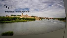  Presentation with legacy - Slide set enhanced with important legacy of romanesque art background and a light gray colored foreground