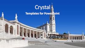  Presentation with important - PPT theme consisting of important marian shrines and pilgrimage background and a cobalt blue colored foreground