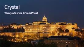  Presentation with view of kerak castle crusader - Beautiful presentation theme featuring important part - budapest night view backdrop and a ocean colored foreground