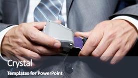  Presentation with security - PPT theme consisting of important part - close-up of businessman fastening security background and a dark gray colored foreground