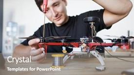  Presentation with math square root - Colorful slide deck enhanced with important part - picture of man with screwdriver backdrop and a gray colored foreground