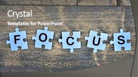  Presentation with important - Audience pleasing slide deck consisting of important part - puzzle pieces with word focus backdrop and a gray colored foreground