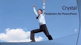  Presentation with important - Audience pleasing slides consisting of important person - young businessman in a blue backdrop and a teal colored foreground