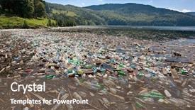  Presentation with important - PPT theme with important plastic and trash pollution background and a gray colored foreground