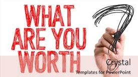  Presentation with compensation management hand marker - Beautiful slide deck featuring important question - hand with marker writing what backdrop and a coral colored foreground