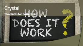  Presentation with chalkboard - Presentation theme consisting of important question - how does it work written background and a gray colored foreground