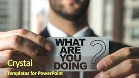  Presentation with important - Presentation design consisting of important question - what are you doing background and a tawny brown colored foreground