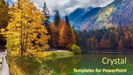  Presentation with mountain water - Amazing slide set having imposing-dolomites-mountain-range-italy backdrop and a tawny brown colored foreground