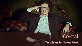  Presentation with rich man - Presentation design enhanced with imposing-man-with-a-stylish background and a wine colored foreground