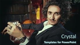  Presentation with black man fashion - Presentation theme featuring imposing-man-with-black-curly background and a wine colored foreground