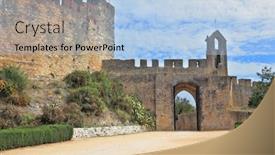  Presentation with castle wall - Presentation enhanced with imposing-medieval-castle-the-monastery background and a light blue colored foreground