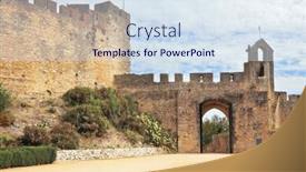  Presentation with castle wall - Amazing slides having imposing-medieval-castle-the-monastery backdrop and a sky blue colored foreground