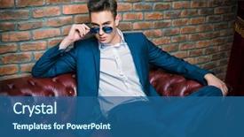  Presentation with luxury fashion - Beautiful slides featuring luxury men's beauty fashion backdrop and a ocean colored foreground