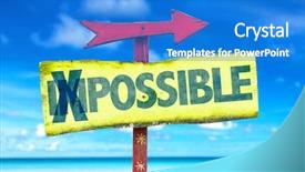  Presentation with mission - Beautiful slide deck featuring impossible - possible sign with beach backdrop and a cobalt blue colored foreground