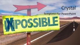  Presentation with mission impossible - Cool new slide deck with impossible - possible sign with road backdrop and a light blue colored foreground