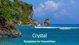  Presentation with indonesia - PPT theme having impossible beach in bali indonesia background and a ocean colored foreground