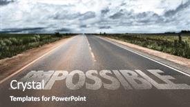  Presentation with rural women in india india - Audience pleasing presentation consisting of impossible written on rural road backdrop and a gray colored foreground