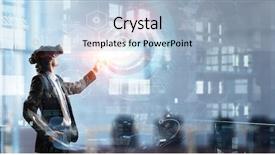  Presentation with mixed reality - Cool new slide deck with impress - experiencing impressive virtual reality mixed backdrop and a light blue colored foreground