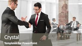  Presentation with people - Amazing presentation design having impression management - business people closing a deal backdrop and a gray colored foreground