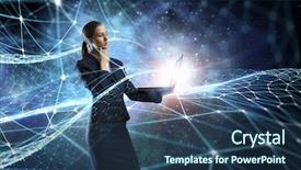  Presentation with media - Slide set consisting of impression management - technologies that impress mixed media background and a  colored foreground