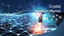  Presentation with nouvelle technologies de communication en santé - PPT theme with impression management - technologies that impress background and a navy blue colored foreground