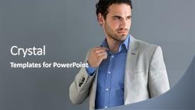  Presentation with anatomy nervous system - Theme consisting of impression management - young nervous businessman in suite background and a gray colored foreground