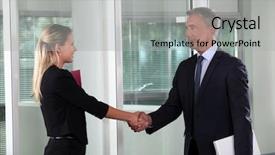  Presentation with handshake - Presentation consisting of impressive - business handshake background and a light gray colored foreground