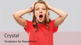  Presentation with red grey - Beautiful slide deck featuring impressive - emotion expression and people concept backdrop and a red colored foreground