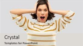  Presentation with emotion - Slide set consisting of impressive - emotion expression and people concept background and a  colored foreground