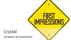  Presentation with first - Theme enhanced with impressive - first impressions sign isolated background and a white colored foreground
