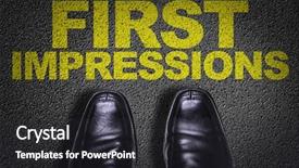  Presentation with shoes - Cool new presentation design with impressive - top view of business shoes backdrop and a dark gray colored foreground