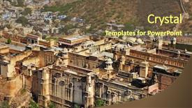  Presentation with india fort - Audience pleasing slides consisting of impressive amber fort at jaipur backdrop and a tawny brown colored foreground