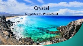  Presentation with beautiful skin and beach - Slides with impressive beautiful beaches of fuerteventura background and a light blue colored foreground