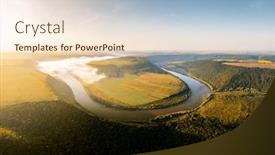  Presentation with earth eye - Slide set with impressive-bird-s-eye-view background and a lemonade colored foreground