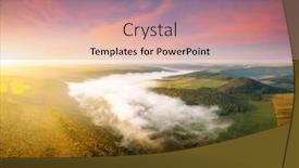  Presentation with misty - Theme enhanced with impressive-bird-s-eye-view background and a coral colored foreground