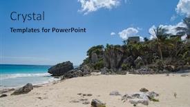  Presentation with caribbean - Audience pleasing theme consisting of impressive-landscape-with-a-deserted backdrop and a teal colored foreground
