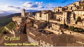  Presentation with best - Slide set featuring impressive-medieval-assisi-town background and a  colored foreground
