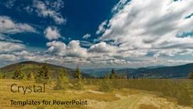  Presentation with green mountains - Slide deck with impressive-sky-over-the-polish background and a gold colored foreground