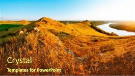  Presentation with ukraine - PPT layouts having impressive-summer-scene-with-hills background and a tawny brown colored foreground