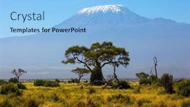  Presentation with savanna - Theme enhanced with impressive-travel-to-africa-amboseli background and a light blue colored foreground