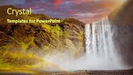  Presentation with stream - PPT layouts having impressive-view-of-powerful-stream background and a tawny brown colored foreground