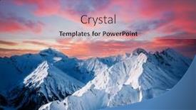  Presentation with winter border - Colorful PPT theme enhanced with impressive-view-over-steep-slopes backdrop and a coral colored foreground