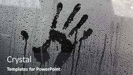  Presentation with car accident cartoon - Slide set enhanced with imprint of a male hand on a car glass background and a dark gray colored foreground